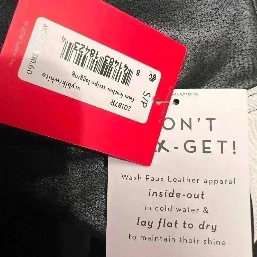 Spanx Faux Leather Side Stripe Leggings Size Small - Picture 12 of 12